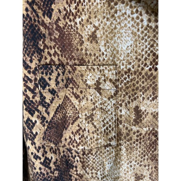 Lane Bryant Womens Size 26 / 28 Tunic Top 3/4 Sleeve Brown Snakeskin Print Stret - Picture 9 of 11